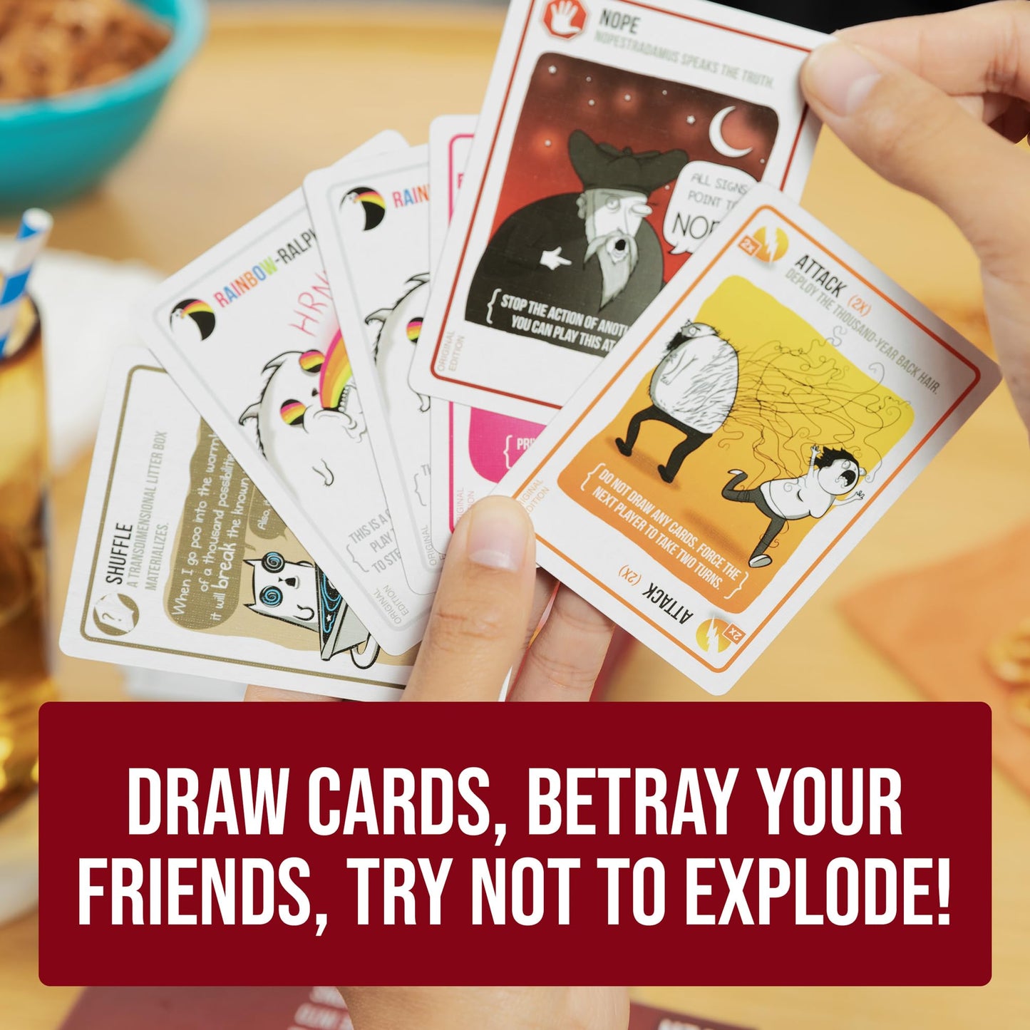Exploding Kittens Original Edition - 2-5 Players - Ages 7+ - 15 Minutes to Play - High Stakes Card Game - Party Game  Family Game Night  Kid and mature-themed Card Game