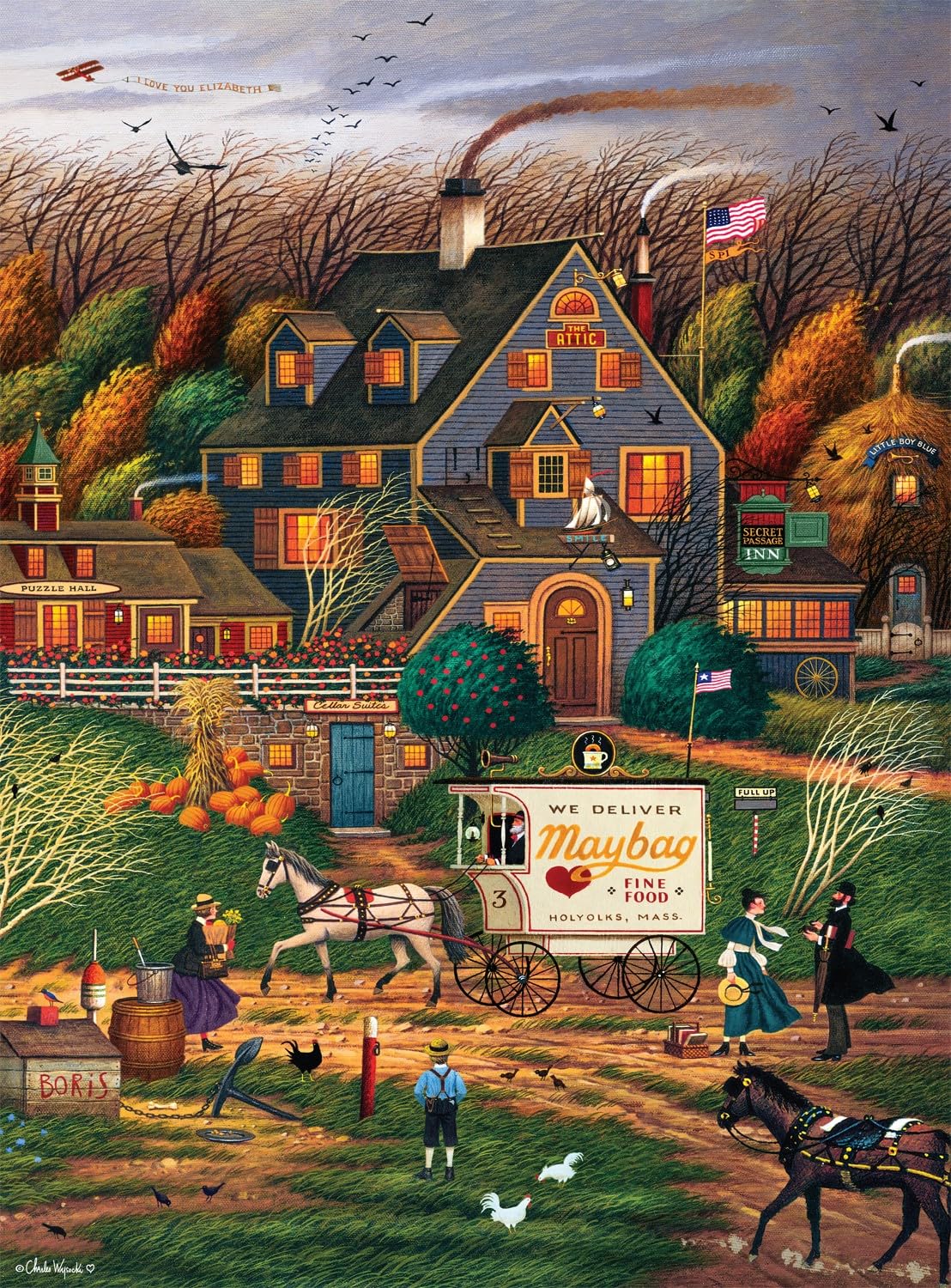 Buffalo Games 1000 Piece Jigsaw Puzzle - Secret Passage Inn - Large Multicolor - Challenging for Adults - Model 13315