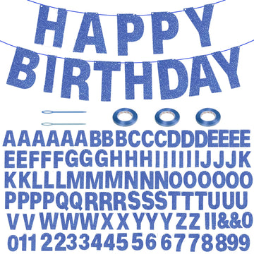 116 Pcs Diy Glitter Customizable Banner Kit Custom Banner Including 111 Letters And Numbers 3 Rope And 2 Threading Device For Pe