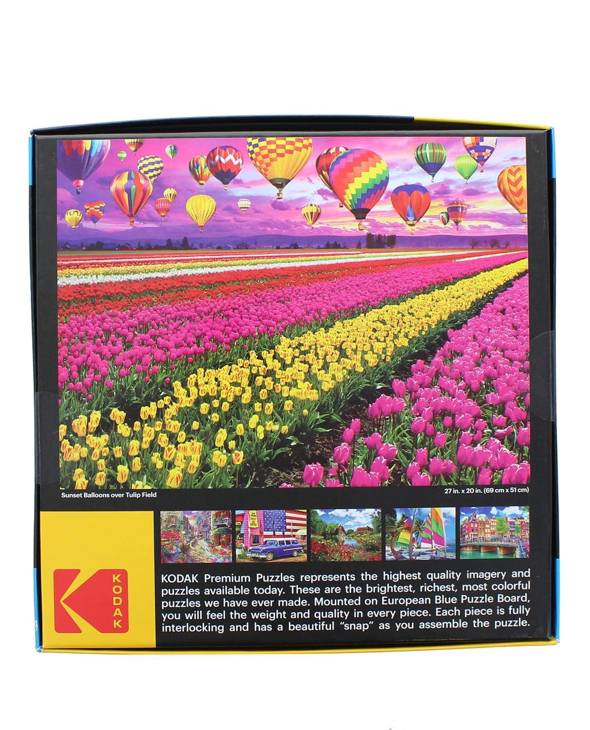 Roseart - Kodak Premium - Sunset Balloons Over Tulip Field - 1000 Piece Jigsaw Puzzle For Adults
