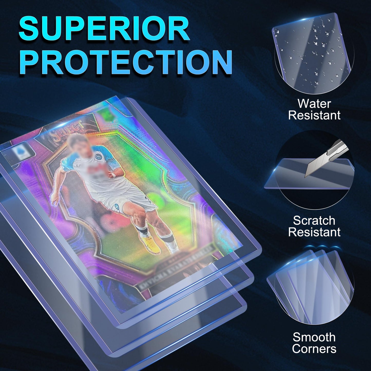 200 Card Sleeves Top Loaders for Cards 3X4 Baseball Card Protectors enhanced Toploaders for Cards Hard Plastic Card Holder for Trading Sports Football Game Cards (100 Hard Sleeves+100 Penny Sleeves)