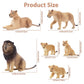 Toymany 6Pcs Realistic Lion Figurines With Lion Cubs, 2-5'' Jungle Animals Figures Family Set Includes Baby Lions, Educational T