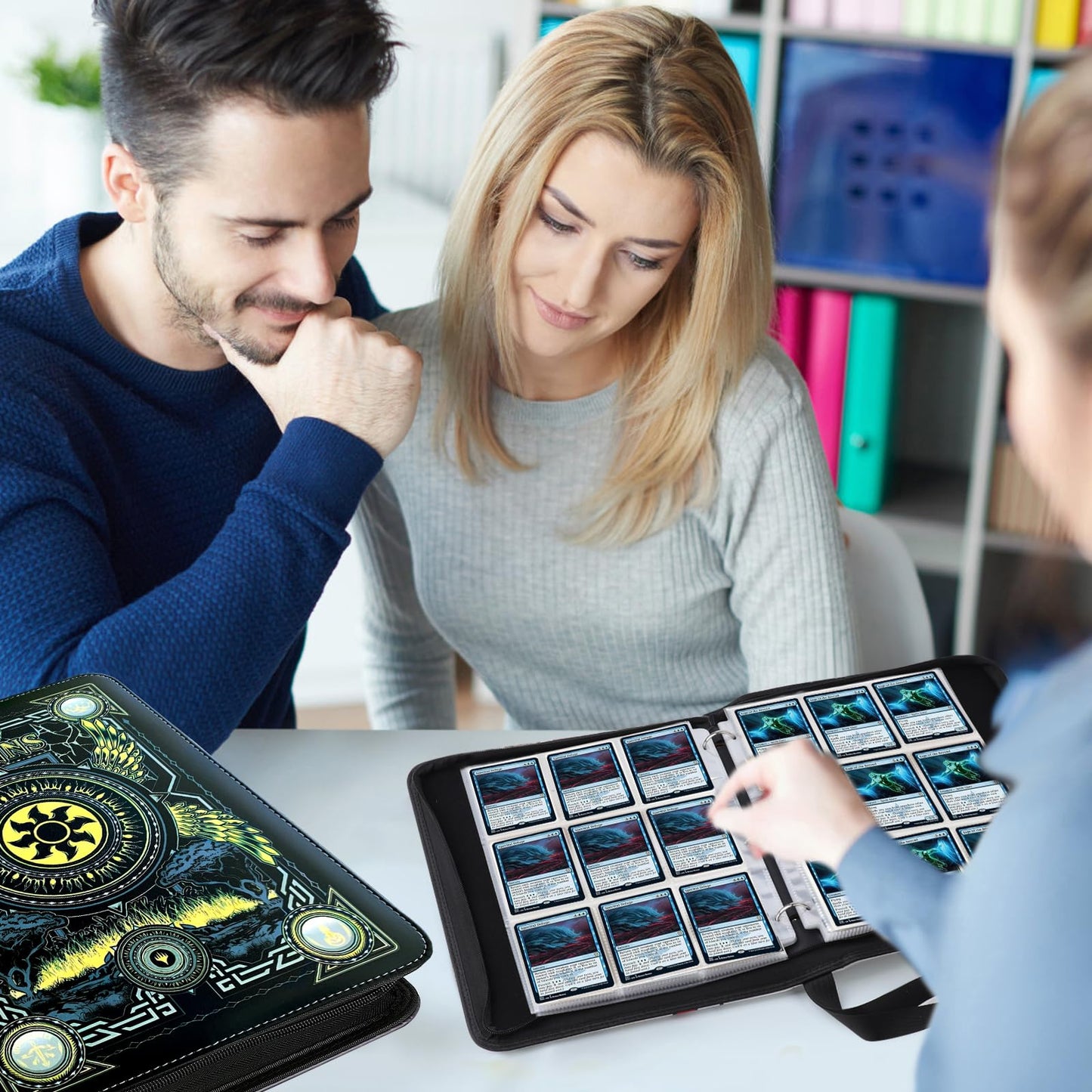 MTGPRO Trading Card Binder 9 Pocket Card Binder with Sleeves 720 Double Sided Pocket enhanced Collector Card Album Card Collection Folder for MTG TCG Yugioh Game Cards (Yellow)