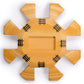 Yellow Mountain Imports Wooden Hub Centerpiece for Mexican Train Dominoes - 5.8" Brown Wood for 8 Players
