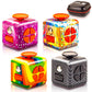 4-Pack Colorful Fidget Toy Cubes, Versatile Stress And Anxiety Relief Toys With Audible/Silent Features - Ideal For Focus, Time
