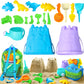 DISHIO Beach Sand Toys for Kids Sand Box Beach Toys with Mesh Bag,Sand Castle Bucket and Shovel,Sand Molds,Waterig Can, Sieve, D