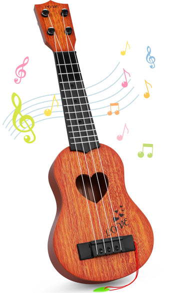 Yezi Kids Toy Classical Ukulele Guitar Musical Instrument, Brown