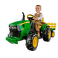 Peg Perego John Deere Ground Force Tractor With Trailer 12 Volt Ride On
