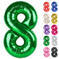 Green Number 8 Balloon 40 Inch, 8 Balloon Number, 8Th Birthday Decorations, Green Party Supplies For Boys Girls