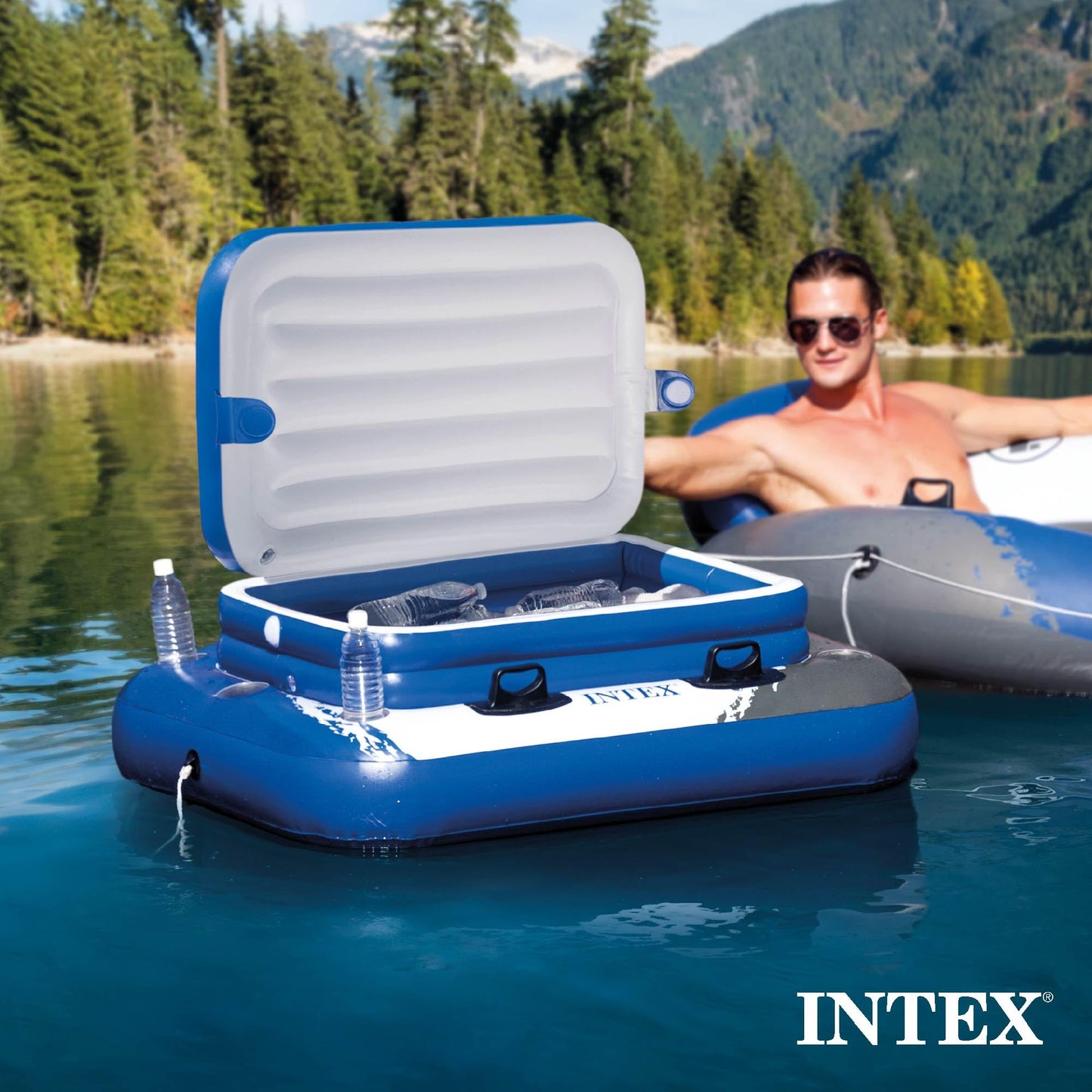Intex 58821Ep Inflatable Mega Chill Ii 72 Can Beverage Cooler Float W/ Lid