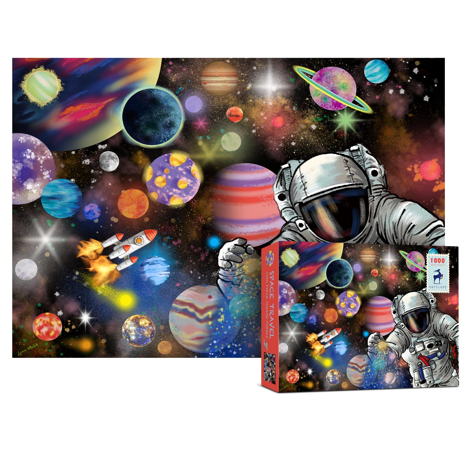 Antelope - 1000 Piece Puzzle For Adults, Space Travel Jigsaw Puzzle 1000 Pieces By Lynn Weilin, 29.5In X 20.5In, Thick, Sturdy Pieces, Planets In Space Jigsaw Puzzle