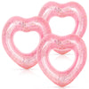 Whaline Inflatable Heart Pool Float - Glitter Rose Gold, 35 x 35 Inch, PVC, Perfect for Summer Pool, Beach, and Bachelorette Parties