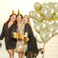 Light Gold Heart Balloons, 18 Inch Pastel Gold Heart Shape Balloons Foil, 10 Pcs Gold Heart Foil Balloons Love Balloon Helium Fo