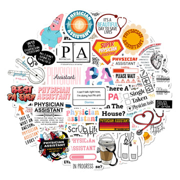 Bulbacraft 100Pcs Physician Assistant Laptop Stickers, Physician Assistant Gifts For Women, Pa Week Gifts, Pa Gifts For Women, P
