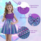 HenzWorld Little Girls Mermaid Dress up Costume Princess Birthday Party Cosplay Outfits Sleeveless Blouse Playwear Kids 4T