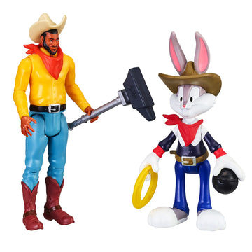 Moose Toys Space Jam: A New Legacy - 2 Pack - On Screen Team Up - Lebron James & Bugs Bunny (Cowboys), Multicolor, (14623)