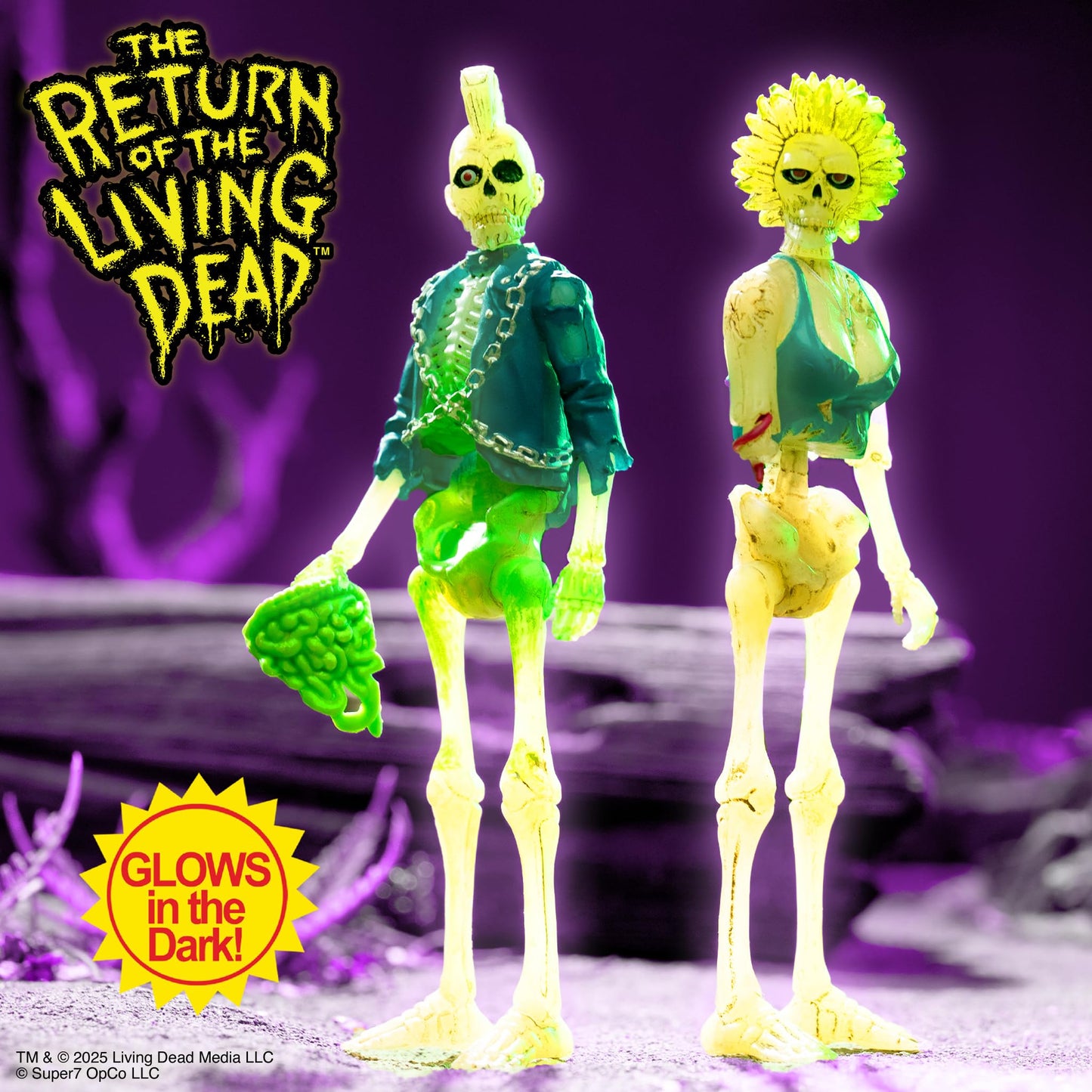 Super7 Return Of The Living Dead Reaction Figures Wave 05 - Zombie Trash (Monster Glow) Action Figure