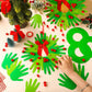 Hollowfly Christmas Handprint Wreath Craft Kit - DIY Paper Ornaments, Multicolor, Model DUC-Hollowfly-3701 for Home & School Activities