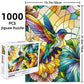 Hummingbird Puzzles for mature-themeds 1000 Pieces  Stained Glass Impossible Jigsaw Puzzle for mature-themeds  Hard Challenging Bird Puzzles 1000 Pieces Games  Leisure Puzzle Games for mature-themed Suitable Family Friends