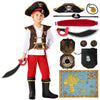 Spooktacular Creations Halloween Pirate Costume Kids  Red Boys Pirate Costume Set  Pirate Accessories Costume for Toddler Dress-Up  Themed Party (Small 5-7)