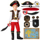 Spooktacular Creations Halloween Pirate Costume Kids  Red Boys Pirate Costume Deluxe Set with Accessories for Toddler Halloween DressUp  Themed Party (Medium  8-10 yrs)