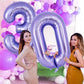 AIQINHU Purple 40 Inch Foil Number 3 Balloon - Giant Mylar Balloon for 3 Year Old Birthday Party Decorations