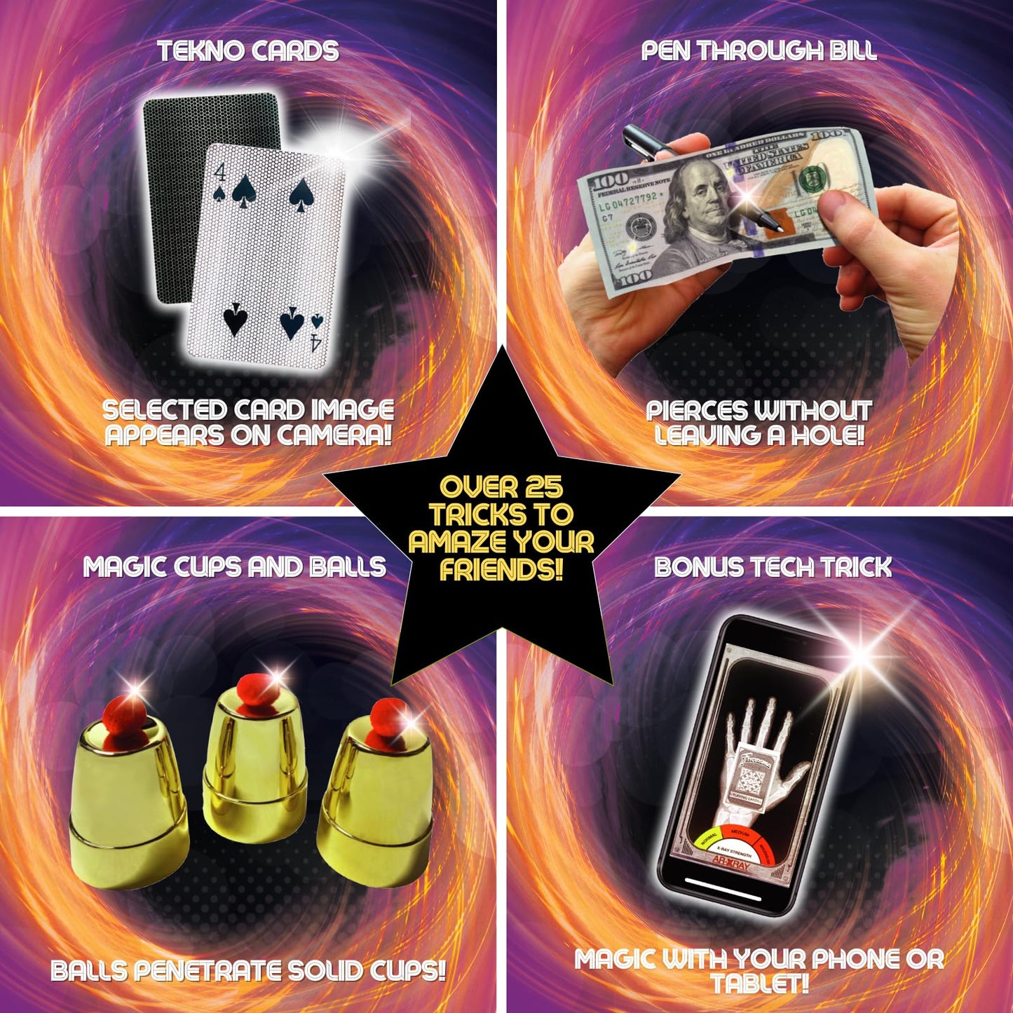 Fantasma Official Magician’S Case – Over 200 Tricks In An Self-Contaned Travel Case,Black, Gold