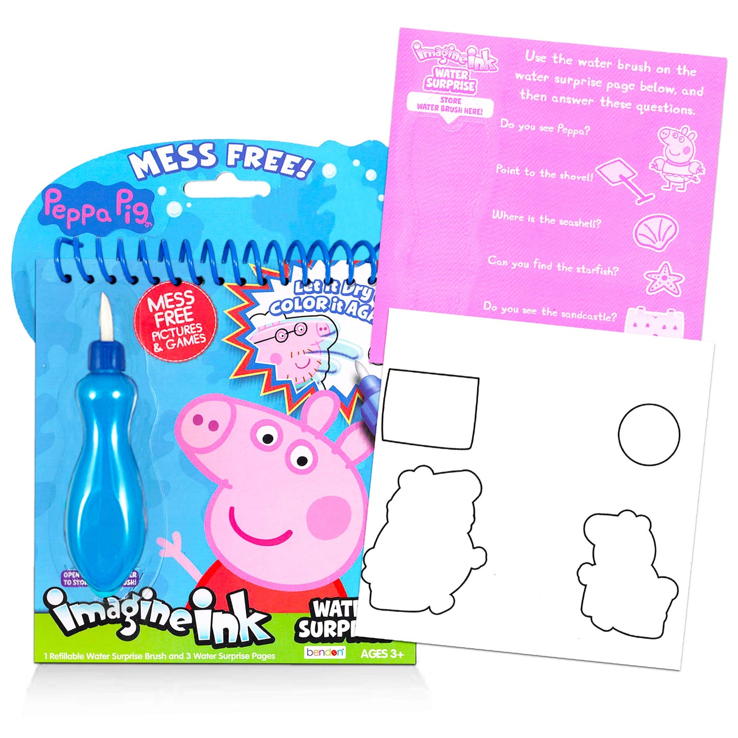 Paint with Water Super Set for Toddlers, Kids - Bundle with 3 Mess Free Books with Water Surprise Brushes Featuring Baby Shark,