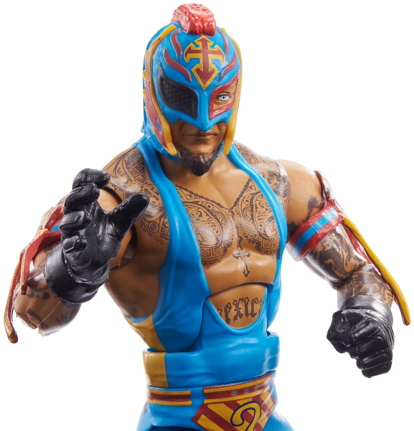 WWE Rey Mysterio Elite Action Figure, 6" Posable Collectible, Multicolor, Model GVB84, Ideal Gift for Ages 8+