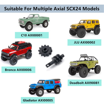 MORLORDY RC Steel Overdrive Gears 12T Differential Worm Gear for SCX24 Upgrades 1/24 RC Crawler Car Parts