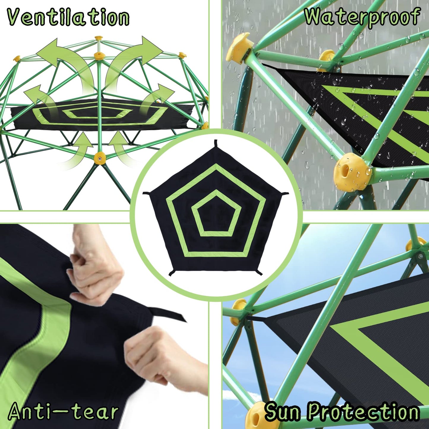 JYGOPLA 6.2-Foot Dome Climber Accessories, Waterproof Fit for 10FT Jungle Gym,Holds 350 lbs