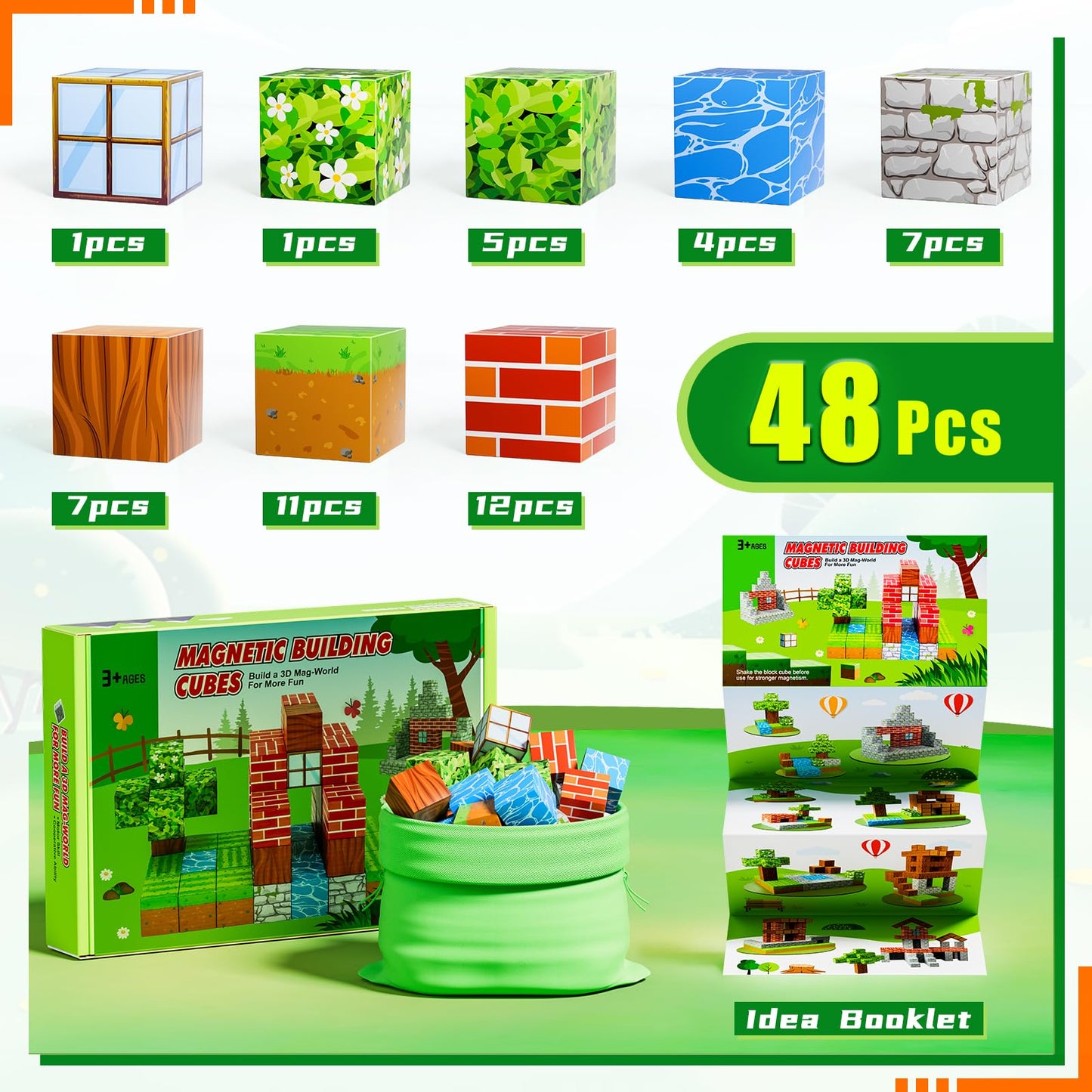 Magnetic Blocks - Build Magnet World Edition, Magnetic Blocks For Kids Ages 3-4, 4-8, Magnetic Toys For Boys & Girls, Stem Monte