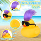 Rubber Ducks Bath Toys with Wig and Black Sunglasses, 12 PCS Cute and Funny Mini Rubber Ducks Bathtub Toys Shower Toys for Birth