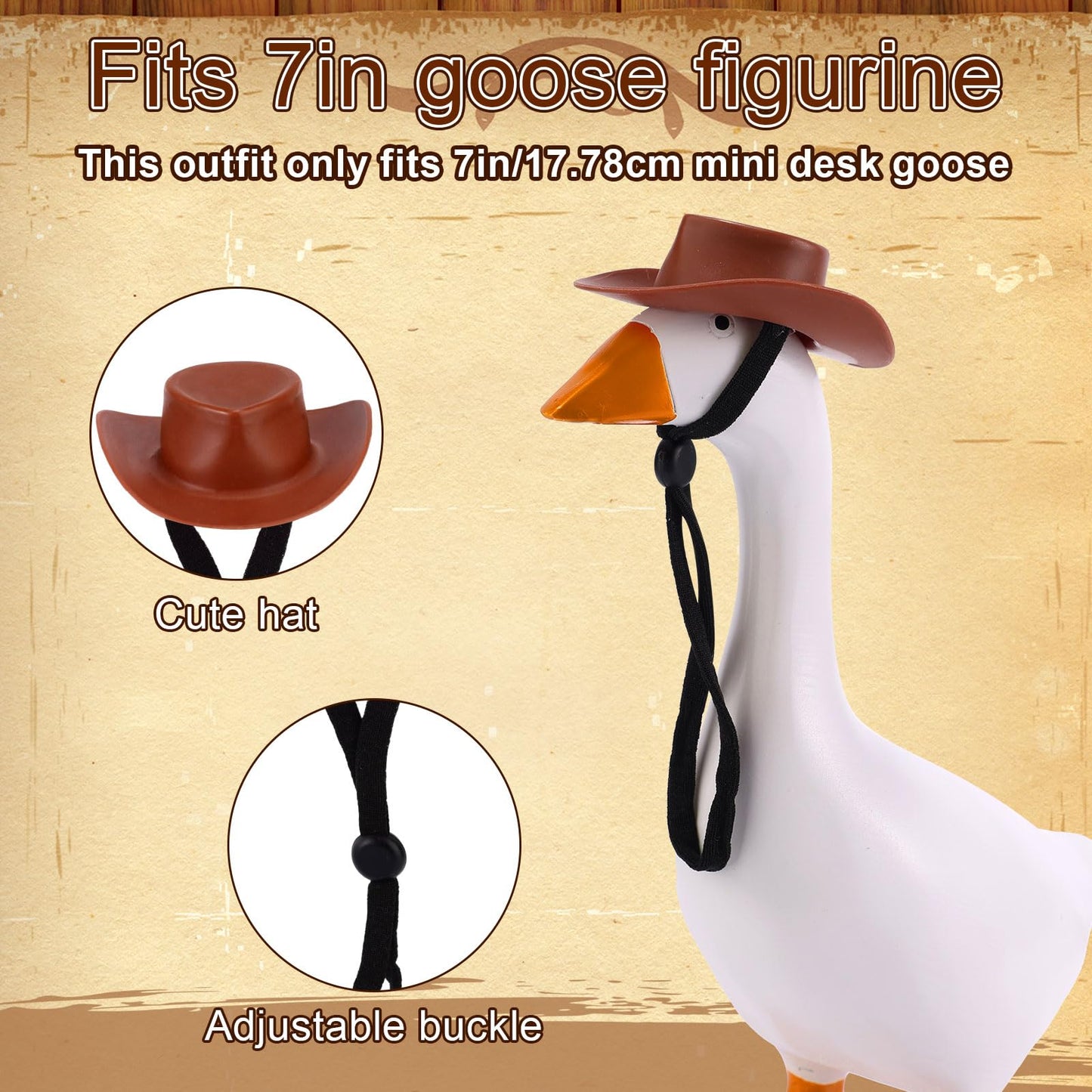 Lyreh 6pcs Mini Desk Goose Headwear  7 Inches Magnetic Porch Goose Outfit Magnetic Statue Keychain Clothes Costume Mini Hat for Desk Classroom Decoration Desktop Accessories