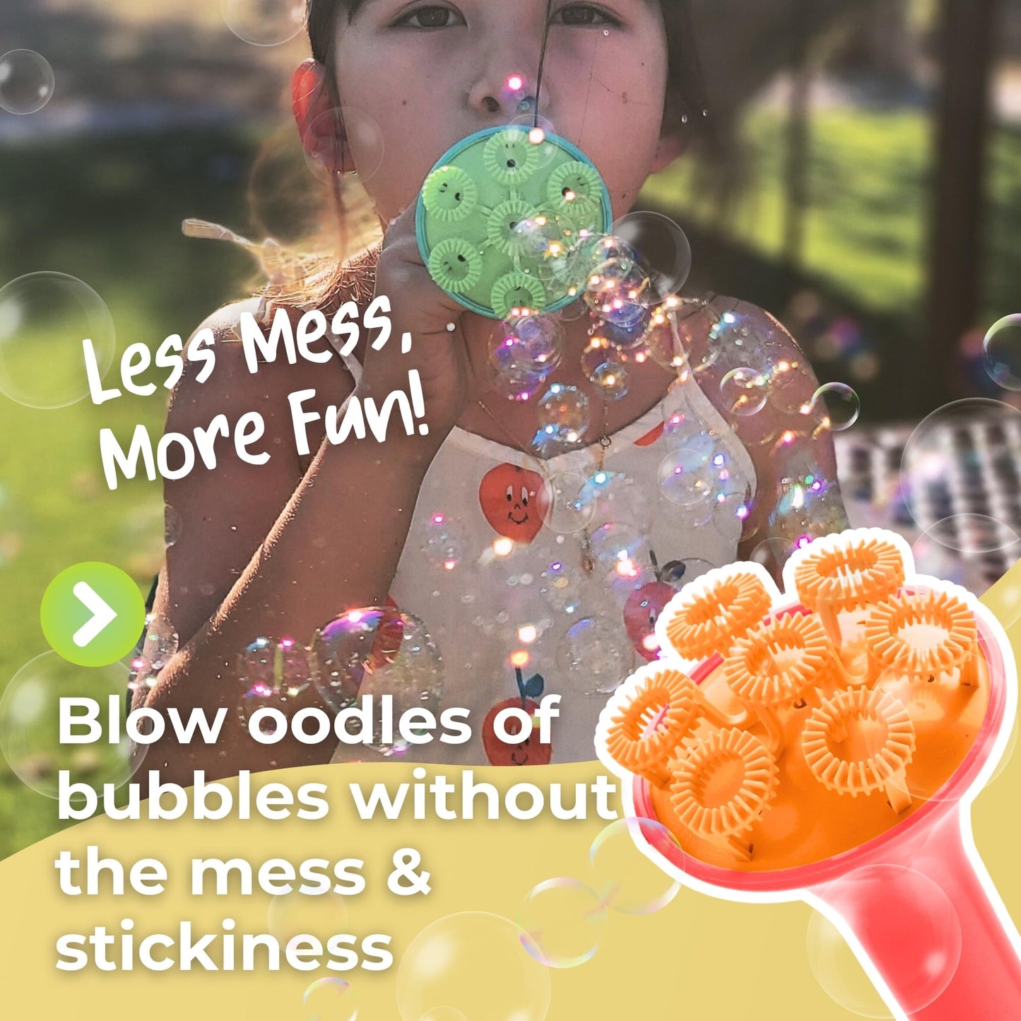 Innobaby Spike Bubble Blower with Mess Free Botanical Bubbles and Dipping Tray - Pink Color - Magic Wand Blows Oodles of Bubbles Without The Mess - Recommended for Speech  Visual & Motor Development