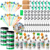 Weysat 268 Pcs Soccer Party Favors Sets for 24 People Birthday Gifts Goody Cups with Straws Key Chains Whistles Silicone Wristba