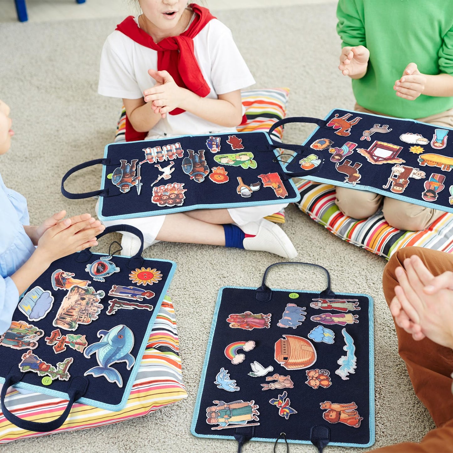 Smoothnovelty 4 Pack Felt Board Stories Set Flannel Felt Story Board Pieces For Storytelling(Bible Stories)