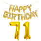 SHUNTAI 71st Birthday Decorations - Gold Jumbo 71 Foil Mylar Balloons with Happy Birthday Banner for Men Women, Model SHUNTAI-N71
