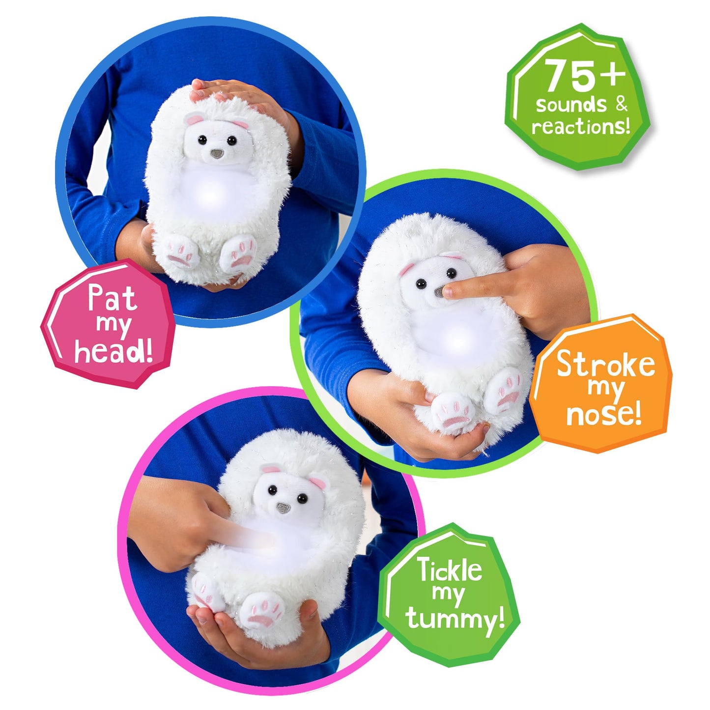 Curlimals Arctic Glow - Perry Polar Bear - Interactive Plush