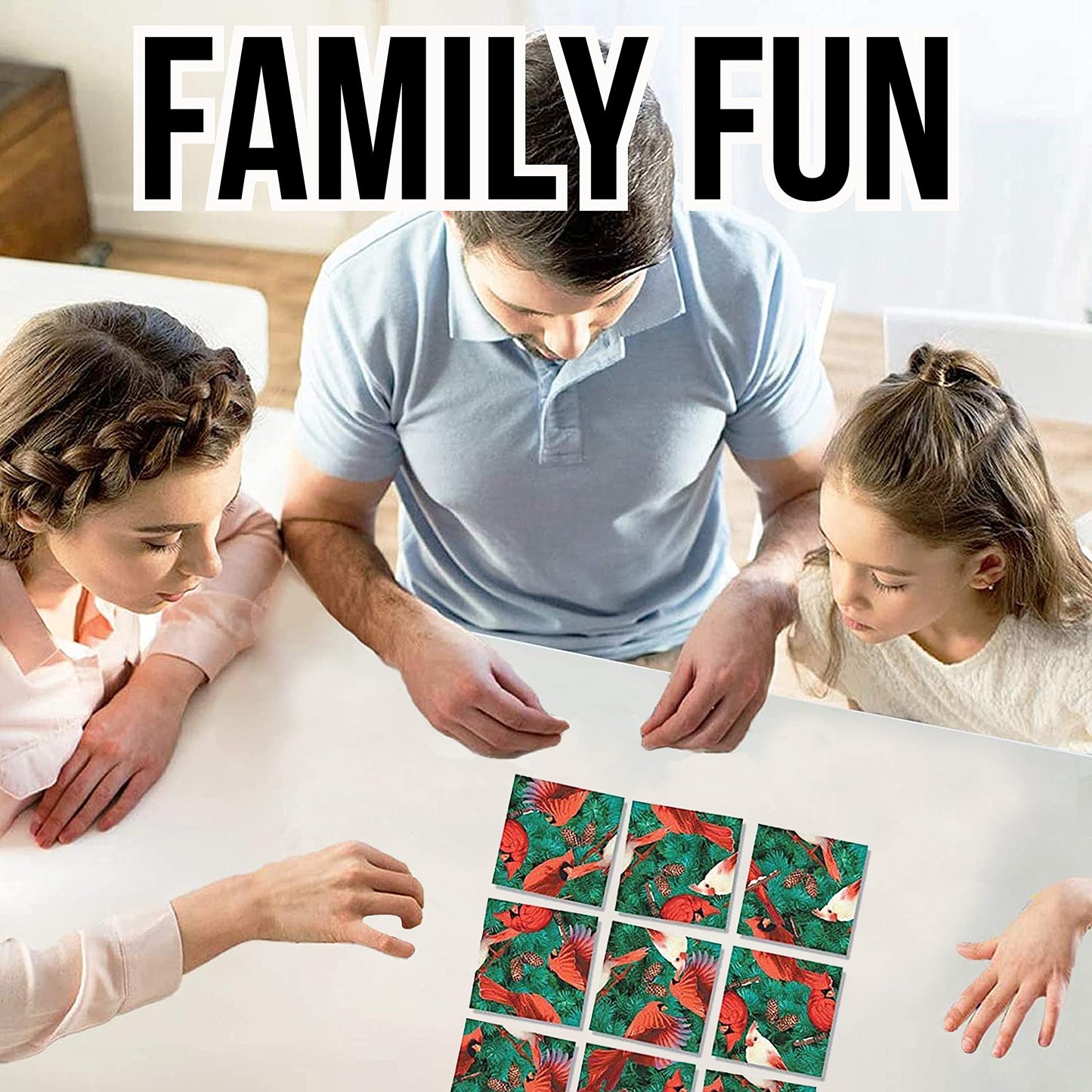 Scramble Squares Cardinals 9 Piece Challenging Puzzle - Ultimate Brain Teaser And Mind Game For Young And Senior Alike - Engaging And Creative With Beautiful Artwork - By B.Dazzle