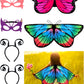 Gejoy 6 Pieces Butterfly Costume With Mask Antenna Headband For Kids Halloween Party (Stylish Style)