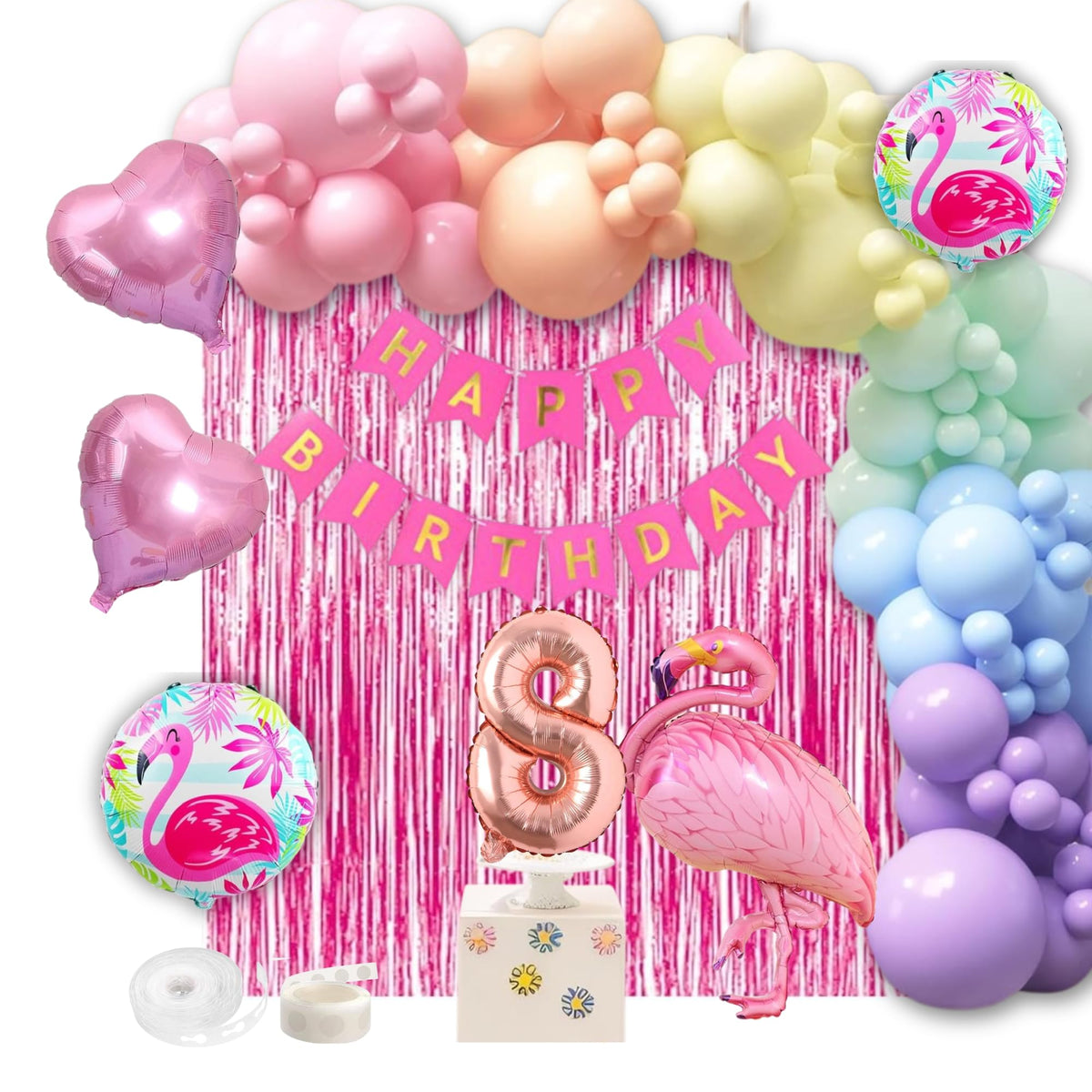 Fi  Flick In 71 Pcs Flamingo Theme Birthday Decorations Items 8Th Birthday Garland Kit For Kids Birthday, Chiller Party, Baby S