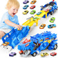 Dinosaur Toys for Kids 3-5, Dinosaur Truck with 6 Cars Toys, Car Track Set, Birthday Gifts Toys for 3 4 5+ Year Old Boys Girls, 