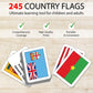 Zastic! World Flags Flashcards - 245 Country Flags, Capitals, Language, And Continents - Gloss Laminated - Country Flags Of The