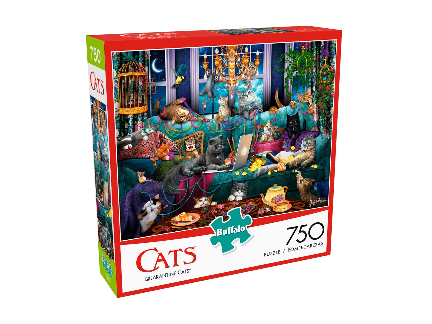 Buffalo Games - Brigid Ashwood - Quarantine Cats - 750 Piece Jigsaw Puzzle For Adults -Challenging Puzzle Perfect For Game Nights - Finished Size Is 24.00 X 18.00