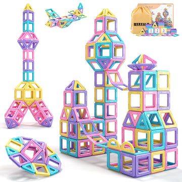 Toddler Girl Toys, Magnetic Tiles Basic Set, Birthday Gifts Ideas for Girls Age 3-5, Magnetic Building Blocks, Magnet STEM Monte