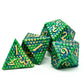 UDIXI DND Metal Dice Set, Polyhedral Dice Set for Role Playing Games, Metal D&D Dice for Dungeons and Dragons (Blue Green-Golden