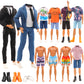 Miunana Lot 12 Items Boy Doll Clothes For 12 Inch Male Doll Fashion Casual Wear Clothes Outfits 5 Sets Boy Dolls Clothes With 3 Pairs Of Shoes For 12 Inch Boy Dolls Formal Black-Tie Suit And Blue-Tie