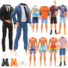 Miunana Lot 12 Items Boy Doll Clothes For 12 Inch Male Doll Fashion Casual Wear Clothes Outfits 5 Sets Boy Dolls Clothes With 3 Pairs Of Shoes For 12 Inch Boy Dolls Formal Black-Tie Suit And Blue-Tie