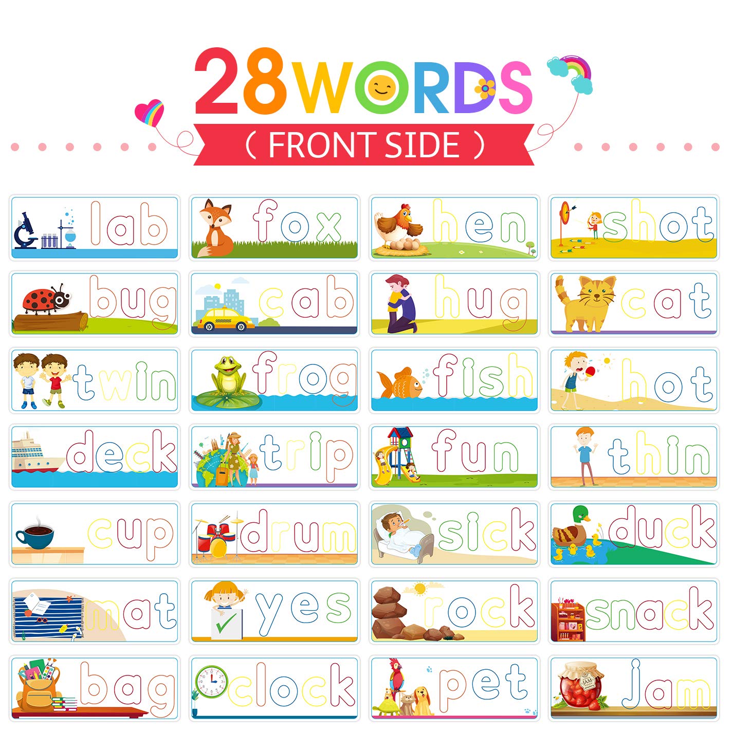 KMUYSL Learning Toys - See & Spell CVC Word Builders, Wooden Alphabet Cards for Kids 2-6 Years, Multicolor, Model Letter-Puzzles422
